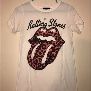 white Rolling Stones tee from Delia’s